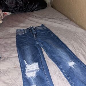 Flying Monkey Dark Blue Ripped Skinny Jeans